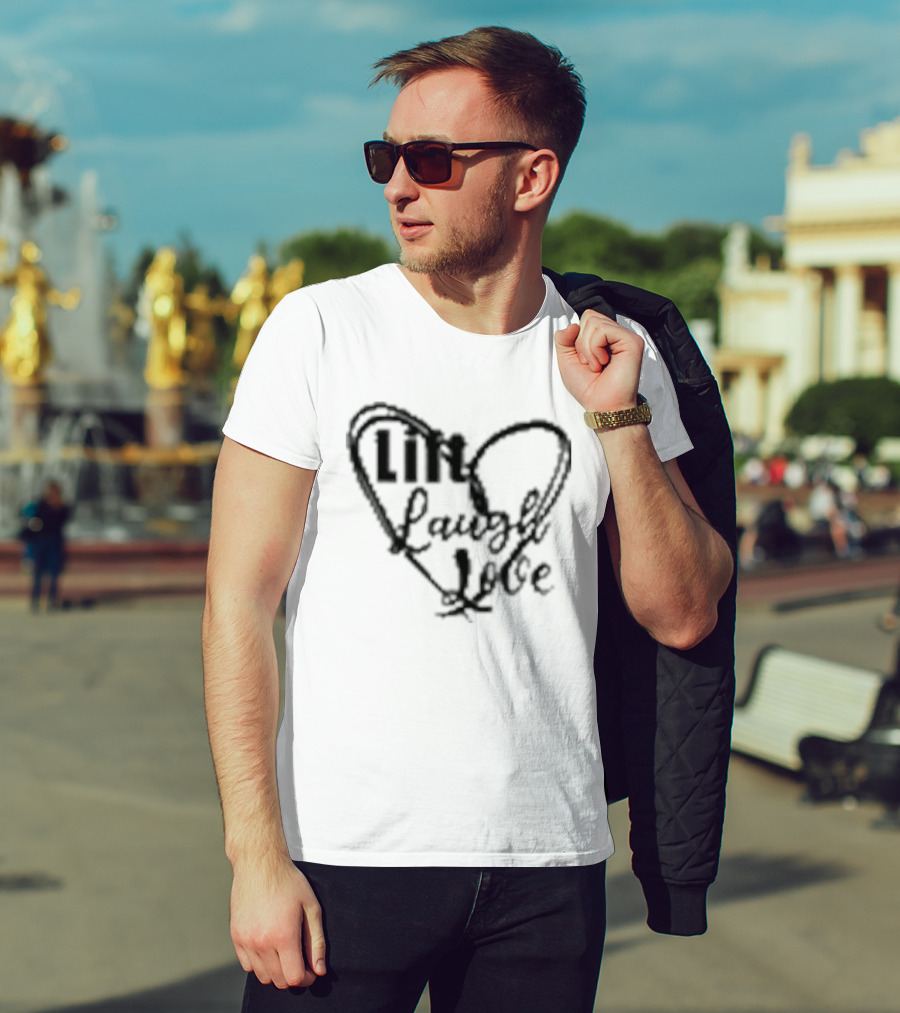 Lift Laugh Love Scribbled Heart Dark Mode T-Shirt