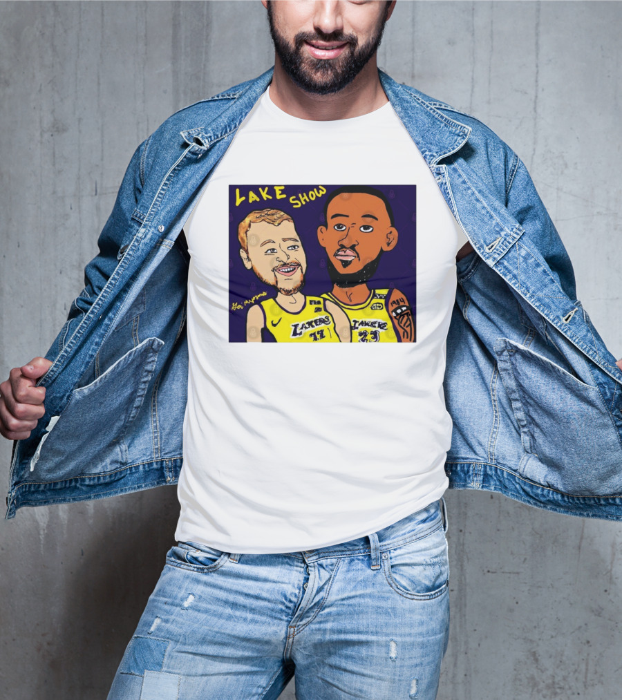 LeBron James And Luka Dončić Lake Show Lakers Cartoon Art 23 77 T-Shirt