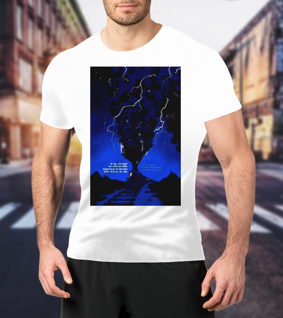 Jack White Lightning Storm April 3 2025 The Factory Chesterfield MO Tour T-Shirt