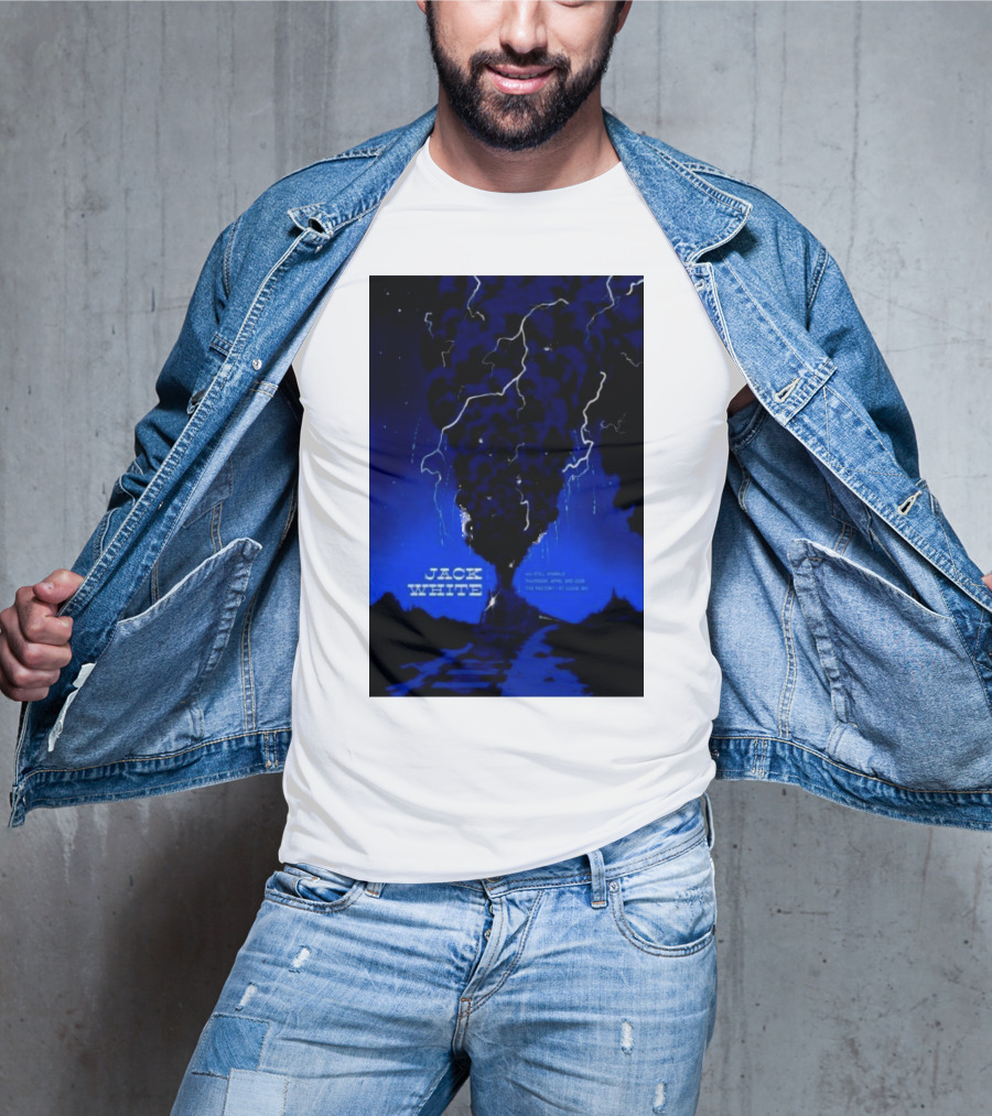 Jack White Lightning Storm April 3 2025 The Factory Chesterfield MO Tour T-Shirt