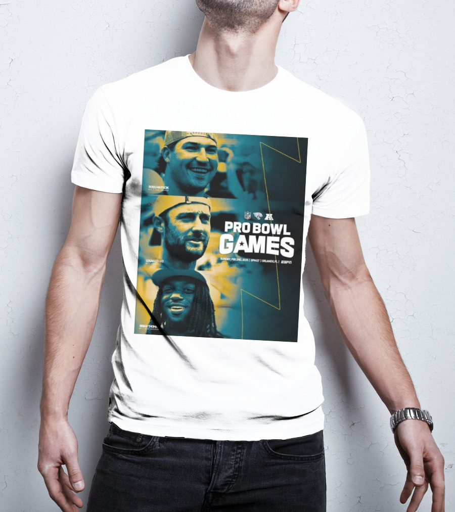 Jacksonville Jaguars Pro Bowl Games Ross Matiscik Logan Cooke Brian Thomas Jr. NFL Sunday Feb 2 2025 Orlando T-Shirt