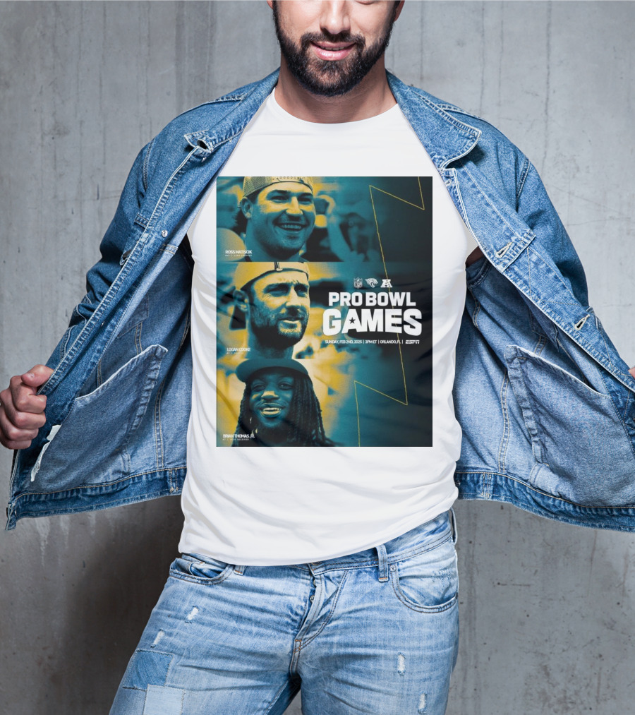 Jacksonville Jaguars Pro Bowl Games Ross Matiscik Logan Cooke Brian Thomas Jr. NFL Sunday Feb 2 2025 Orlando T-Shirt