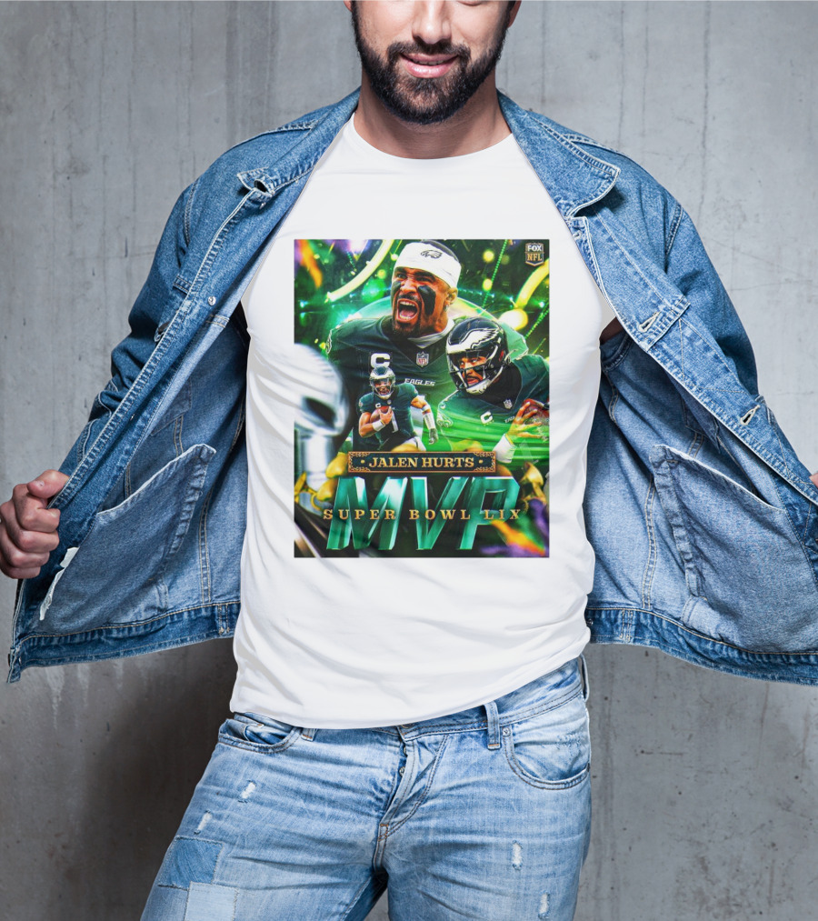 Jalen Hurts Super Bowl LIX MVP Philadelphia Eagles Fox NFL T-Shirt