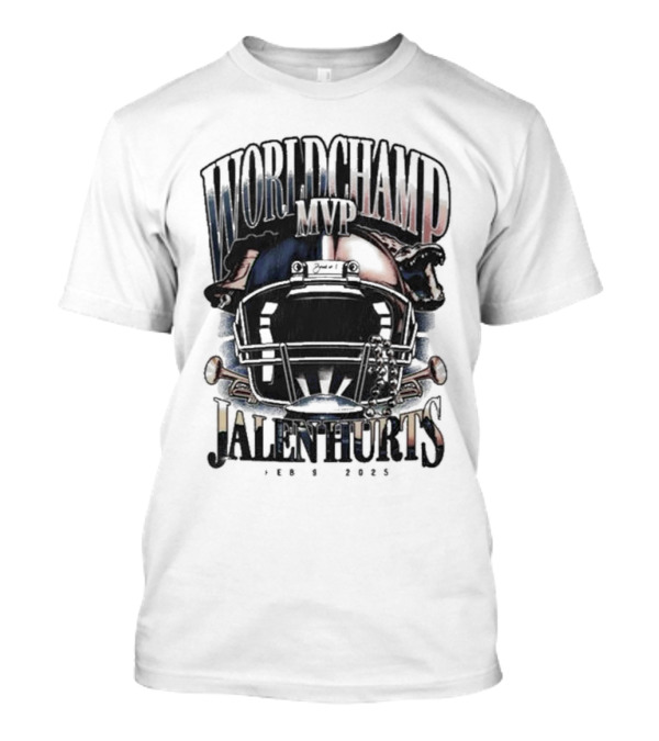 World Champ MVP Helmet Jalen Hurts Feb 9 2025 T-Shirt