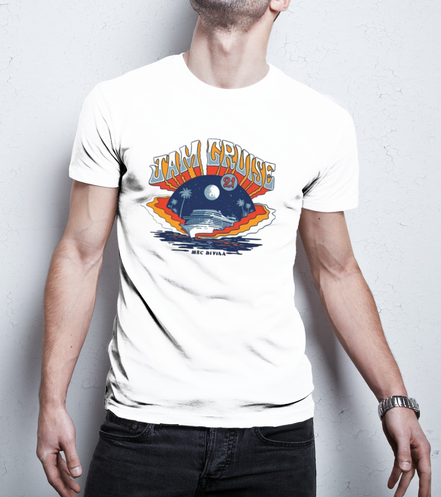 Jam Cruise 21 Tropical Moonlit Ocean Adventure 2025 T-Shirt