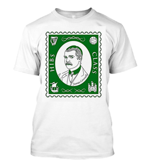 James Connolly Hibs Class Stamp With Harp, Ball, Ship, Castle Symbols T-Shirt
