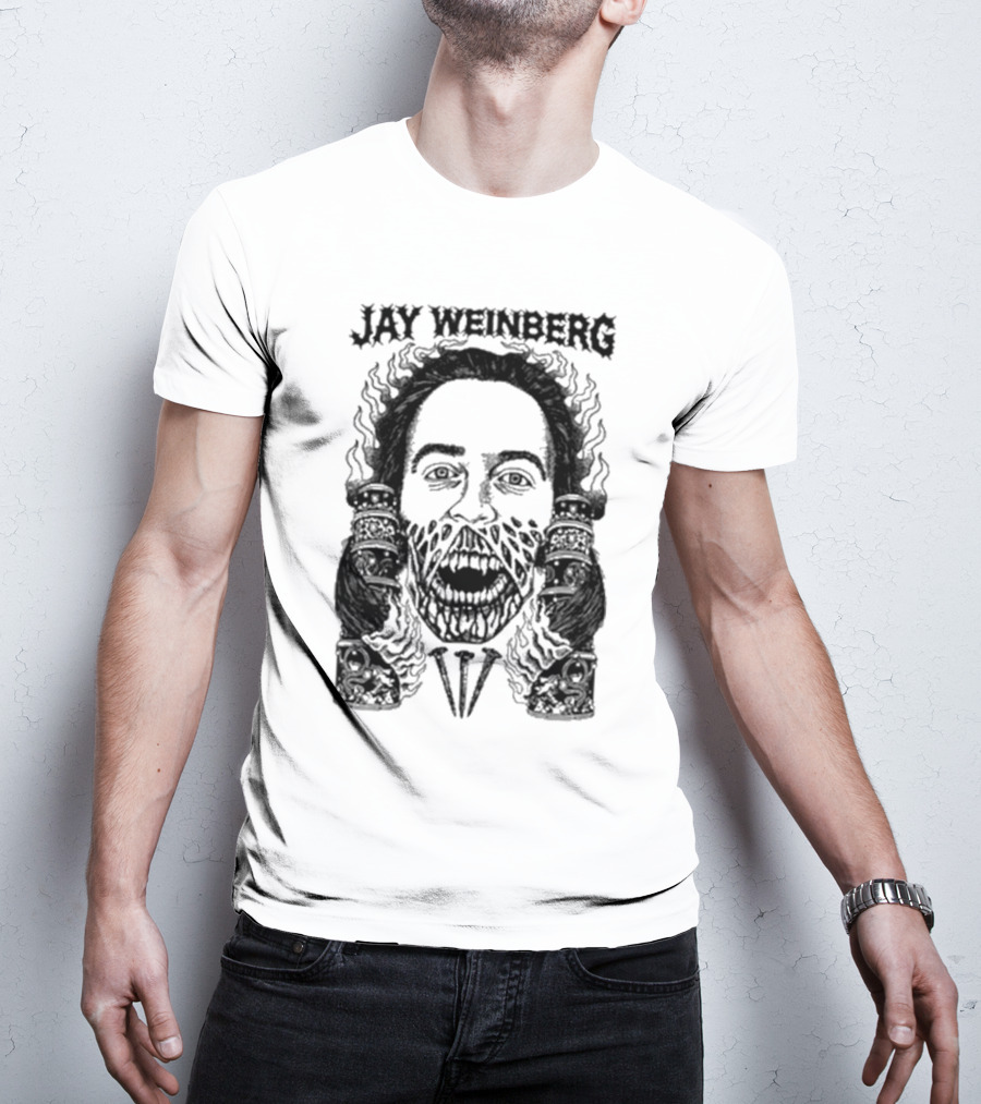 JW X Death Traitors Collab Masked Face And Skeletal Hands T-Shirt