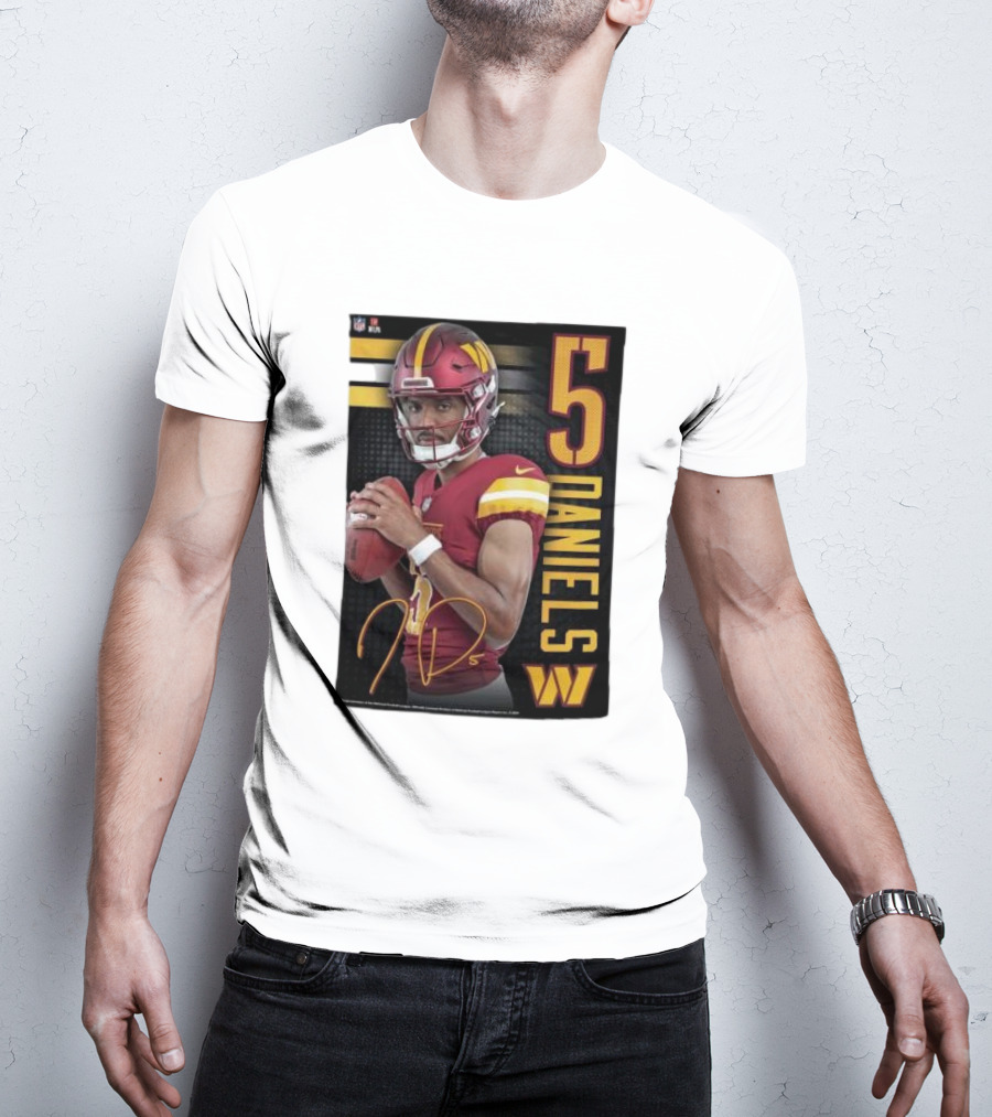 NFL Washington Commanders Jayden Daniels 5 Signature T-Shirt