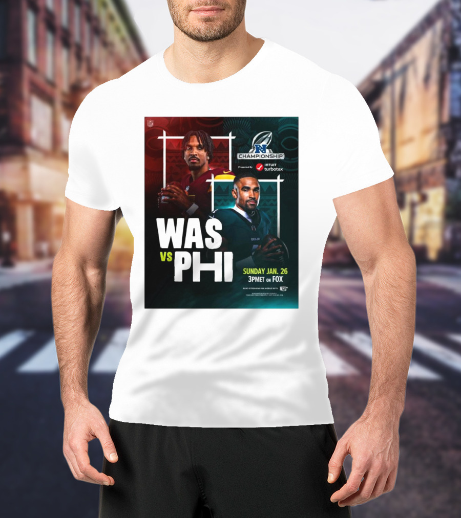 Jayden Daniels Washington Commanders Vs Jalen Hurts Philadelphia Eagles NFC Championship Sunday Jan 26 3PM ET On Fox T-Shirt