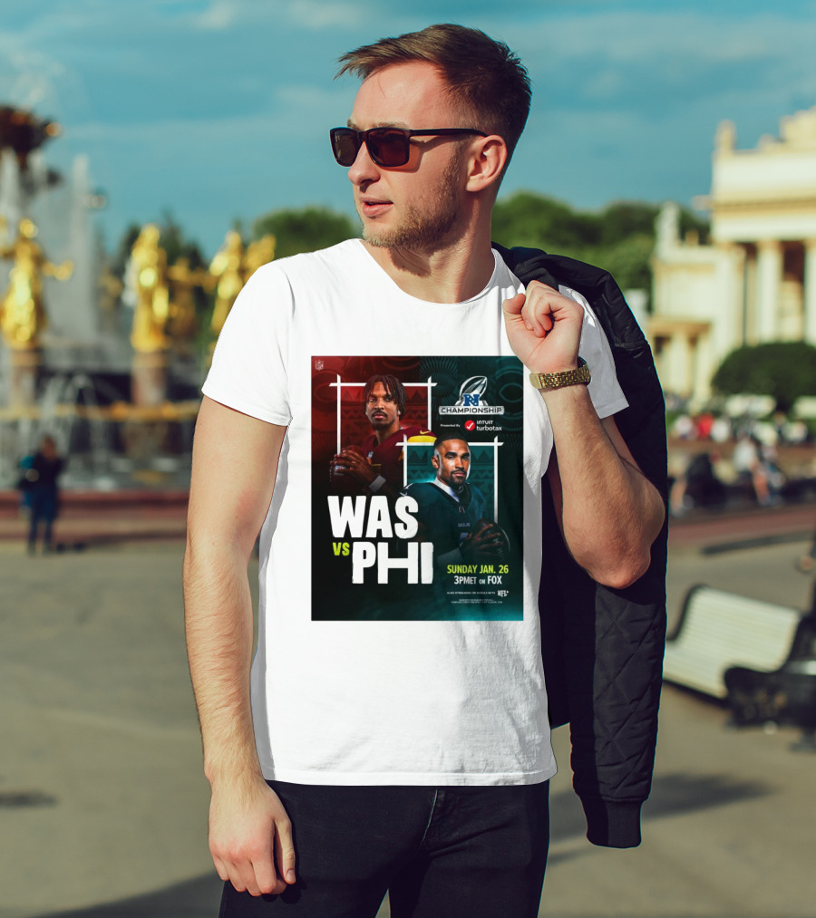 Jayden Daniels Washington Commanders Vs Jalen Hurts Philadelphia Eagles NFC Championship Sunday Jan 26 3PM ET On Fox T-Shirt