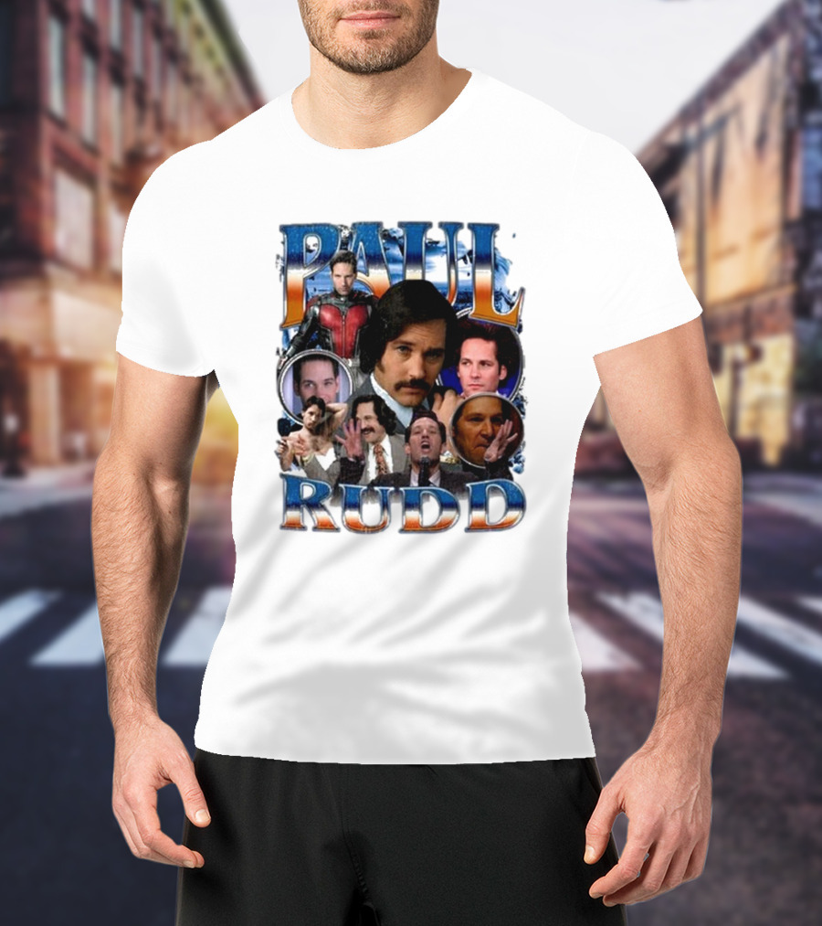 Paul Rudd 90’s Bootleg Ant-Man Anchor Improv Comedy Collage T-Shirt