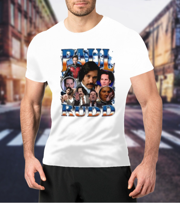 Paul Rudd 90’s Bootleg Ant-Man Anchor Improv Comedy Collage T-Shirt