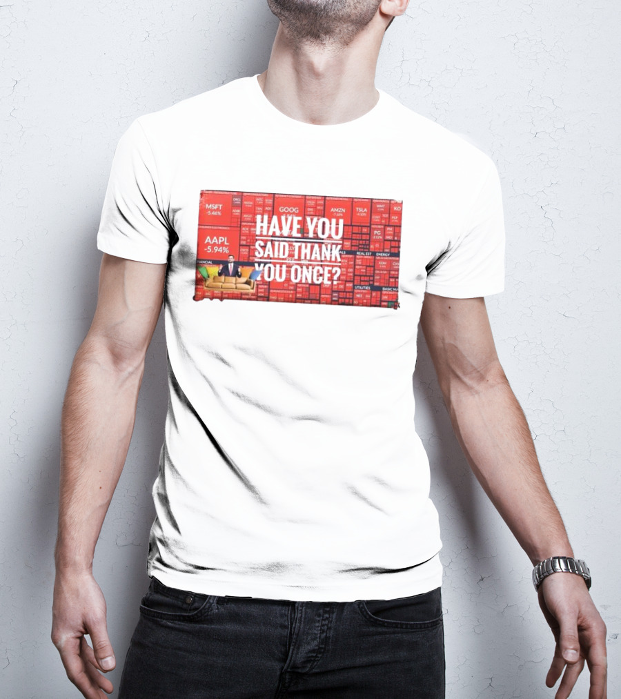 JD Vance Have You Said Thank You Once Stock Market Red Decline Background T-Shirt