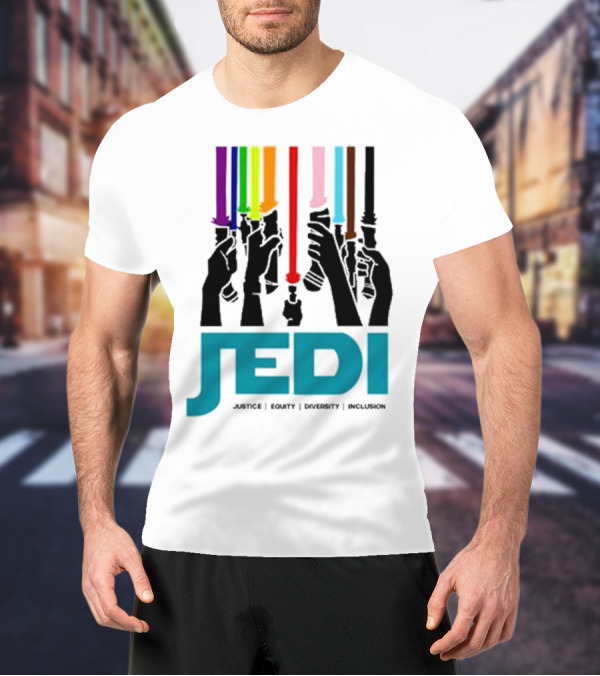 Jedi Justice Equity Diversity Inclusion Lightsaber Colors T-Shirt