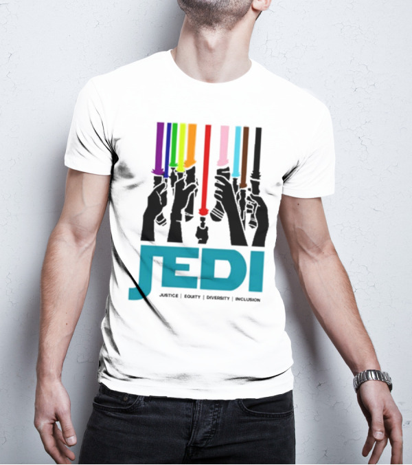 Jedi Justice Equity Diversity Inclusion Lightsaber Colors T-Shirt