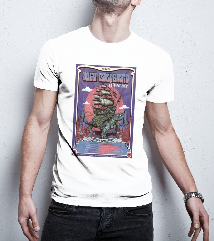 Joey Calderaio And The Future Buds Spring & Summer 2025 Tour Turtle Ship Fantasy Artwork T-Shirt