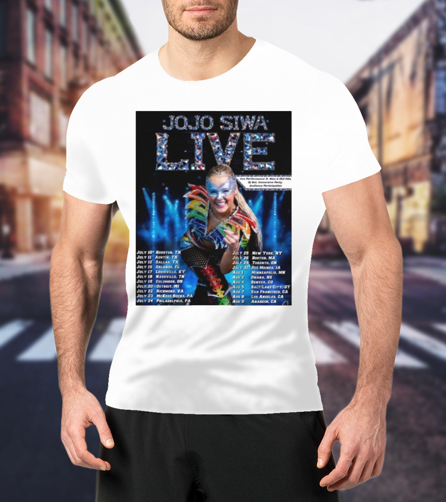 JoJo Siwa Live Tour 2025 Dates And Cities List Featuring Sparkling Costume And Interactive Experience T-Shirt