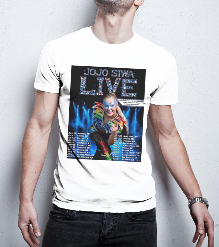 JoJo Siwa Live Tour 2025 Dates And Cities List Featuring Sparkling Costume And Interactive Experience T-Shirt