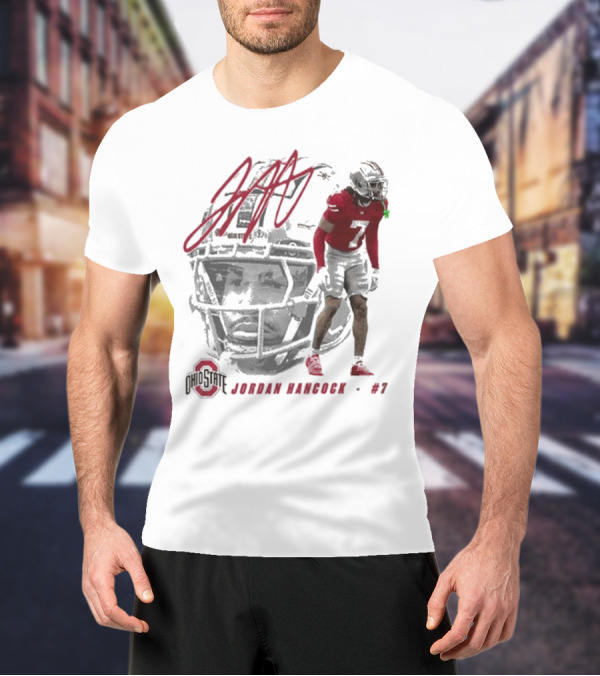 Ohio State Football Jordan Hancock #7 Player Signature T-Shirt