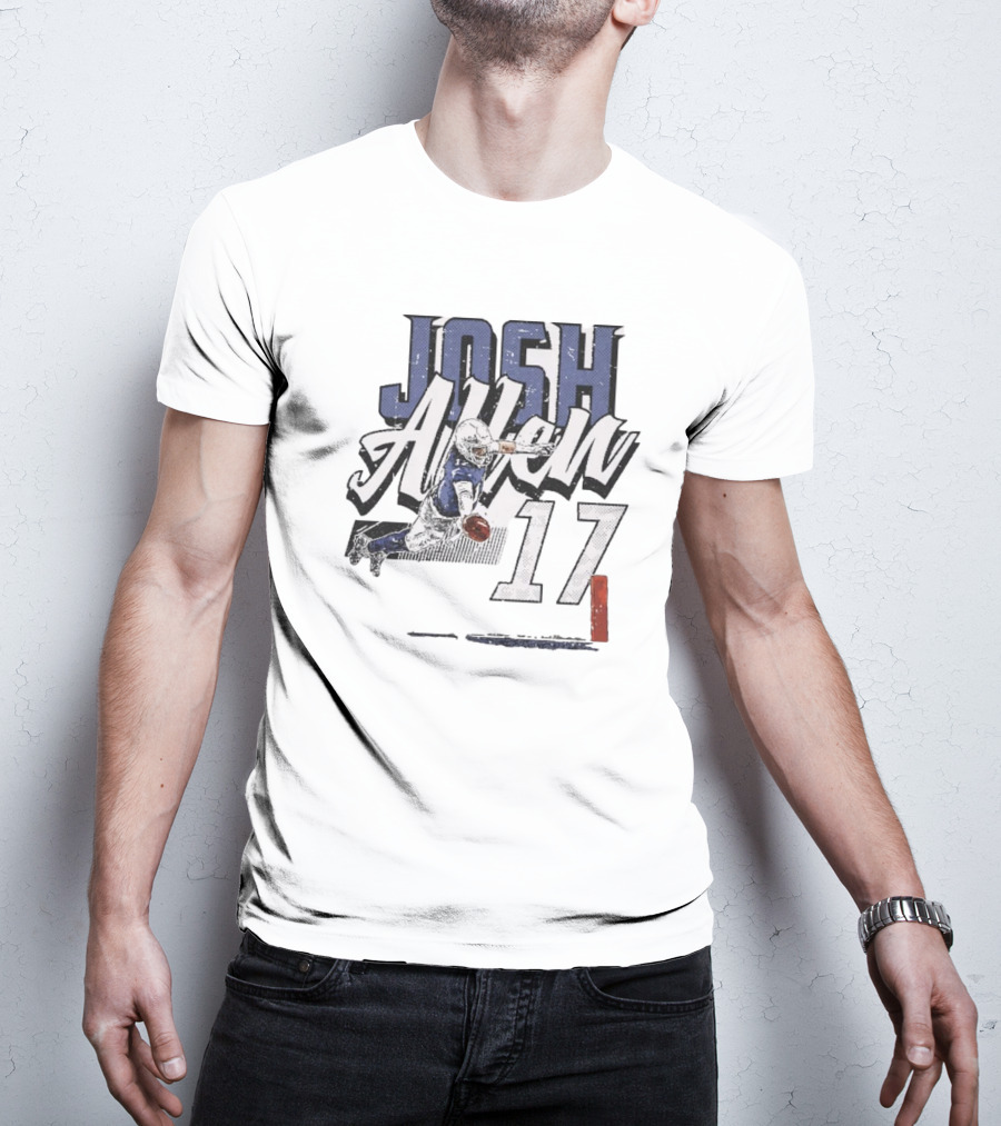 Josh Allen 17 Buffalo Bills Quarterback Dive T-Shirt