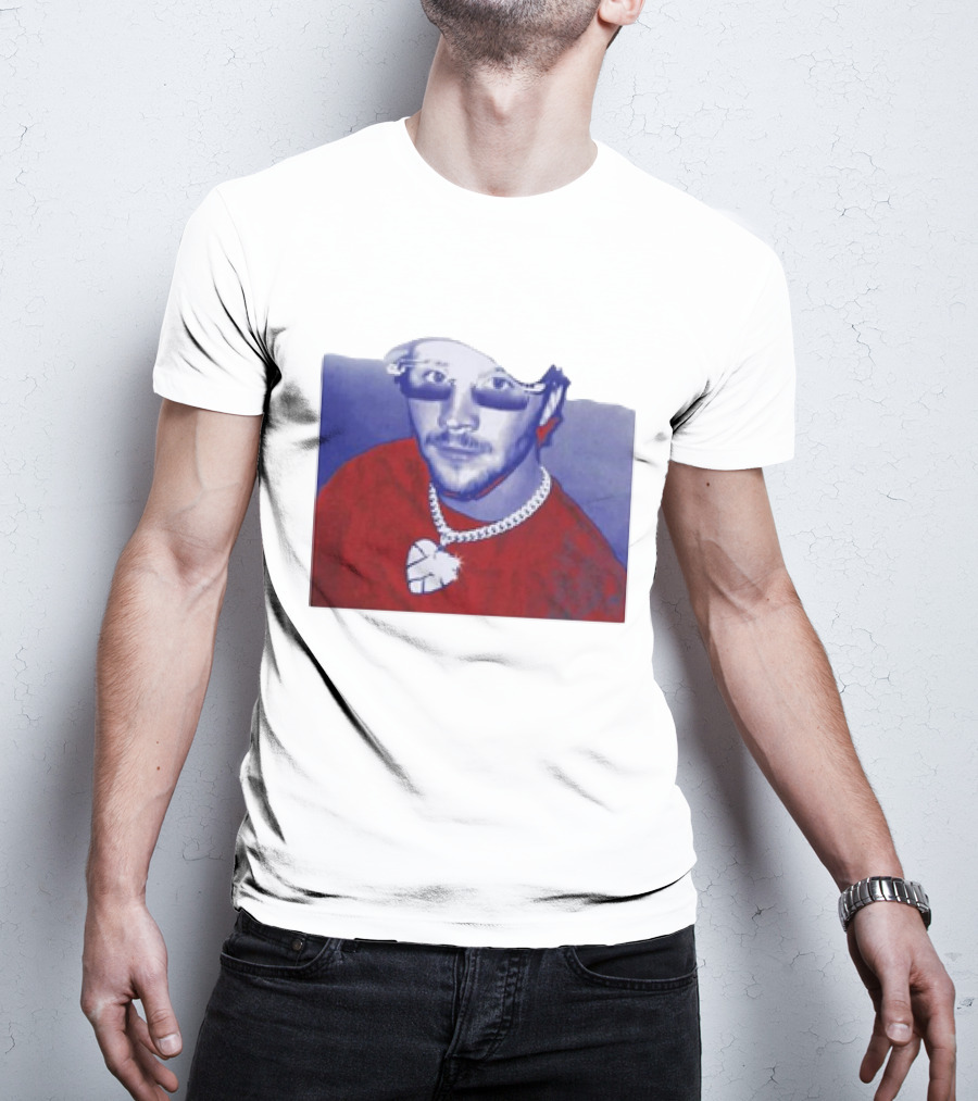 Josh Allen JA Sunglasses Blue Red Heart Necklace T-Shirt