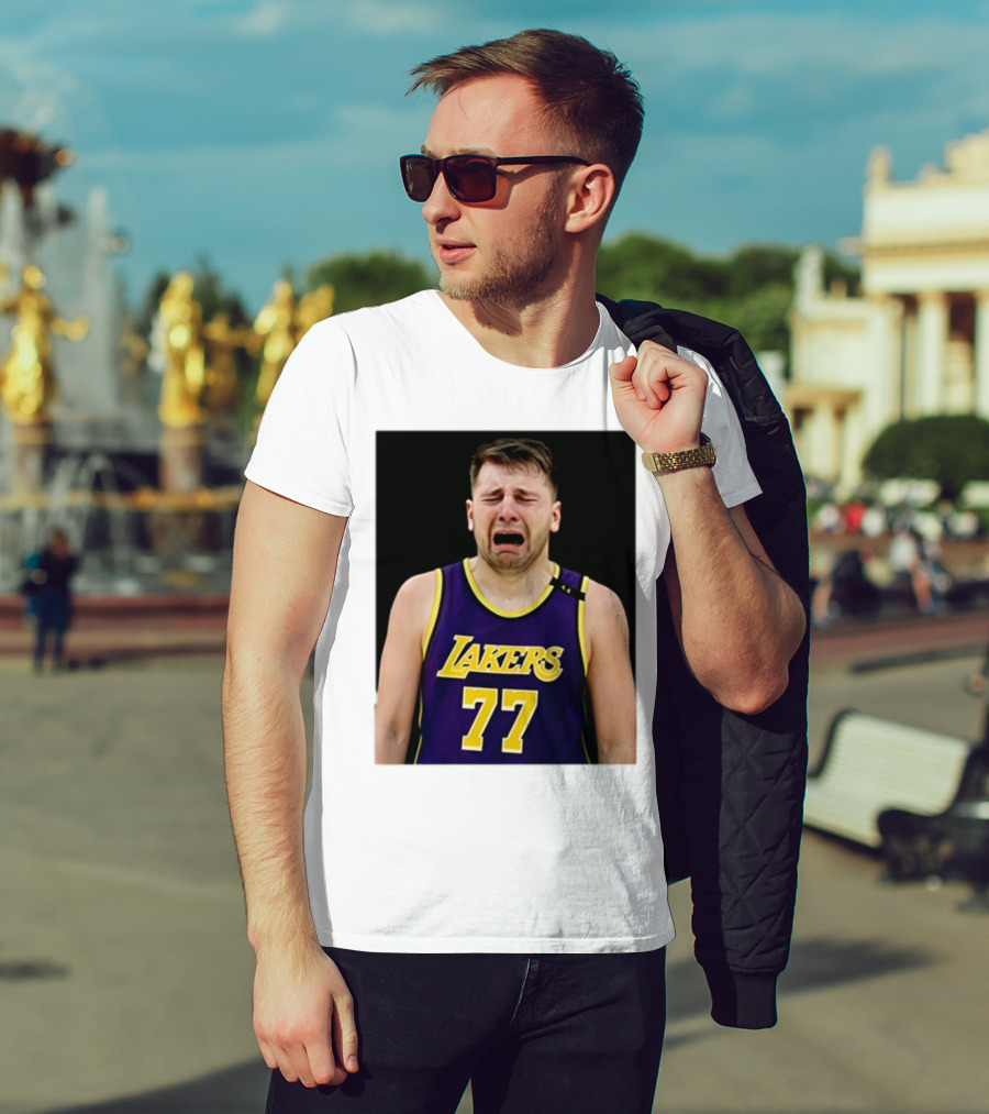 Luka Doncic Crying Lakers 77 Jersey 2025 T-Shirt