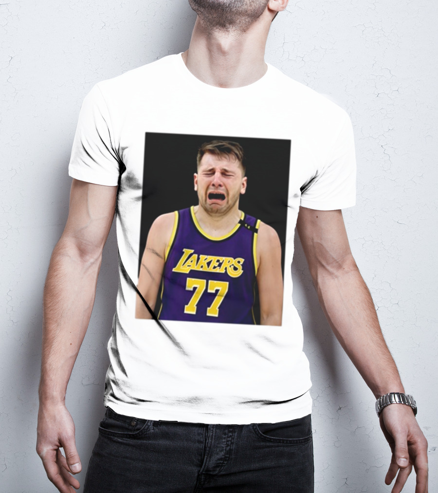 Luka Doncic Crying Lakers 77 Jersey 2025 T-Shirt