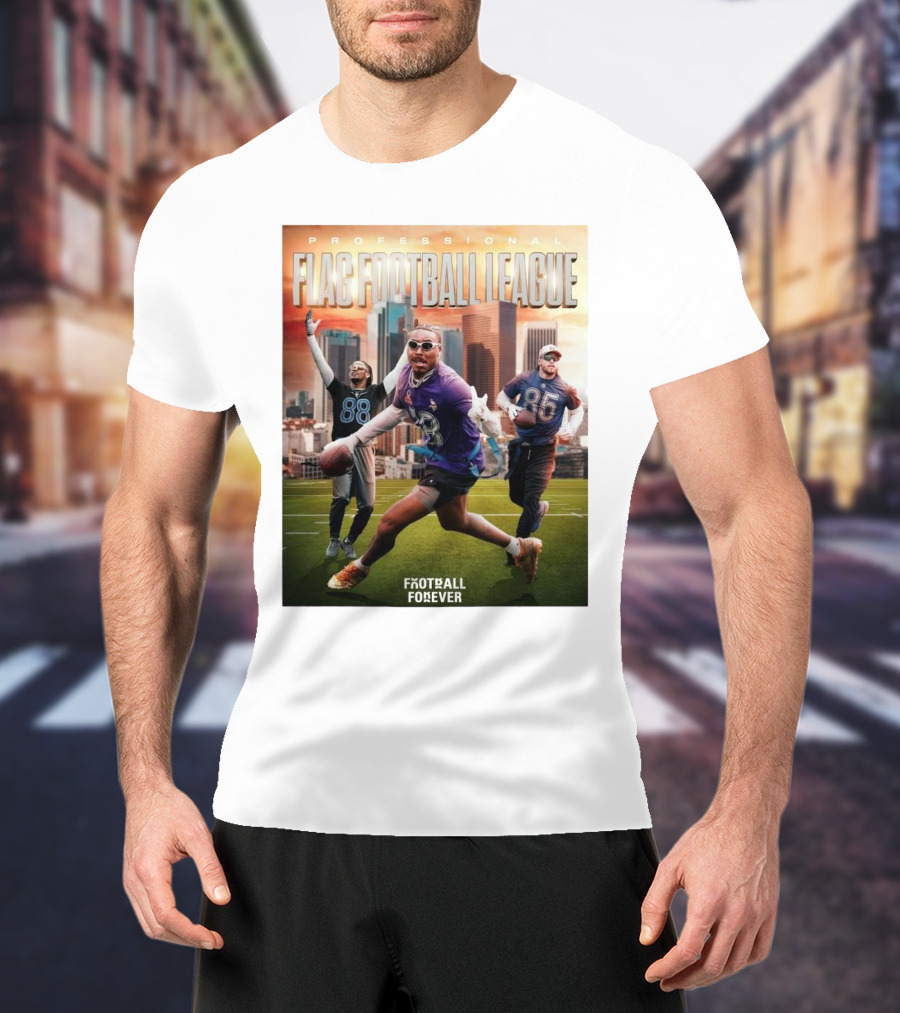 Professional Flag Football League NFL Football Forever Featuring Number 18, 88, And 85 T-Shirt