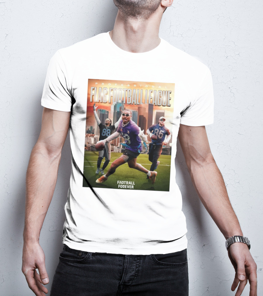 Professional Flag Football League NFL Football Forever Featuring Number 18, 88, And 85 T-Shirt