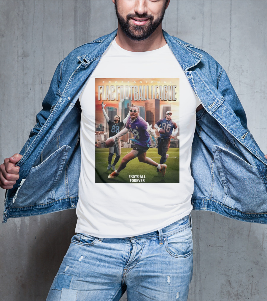 Professional Flag Football League NFL Football Forever Featuring Number 18, 88, And 85 T-Shirt