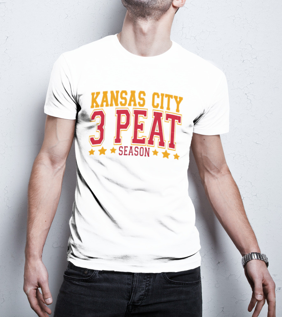 Kansas City 3 Peat Season Stars Championship Celebration T-Shirt