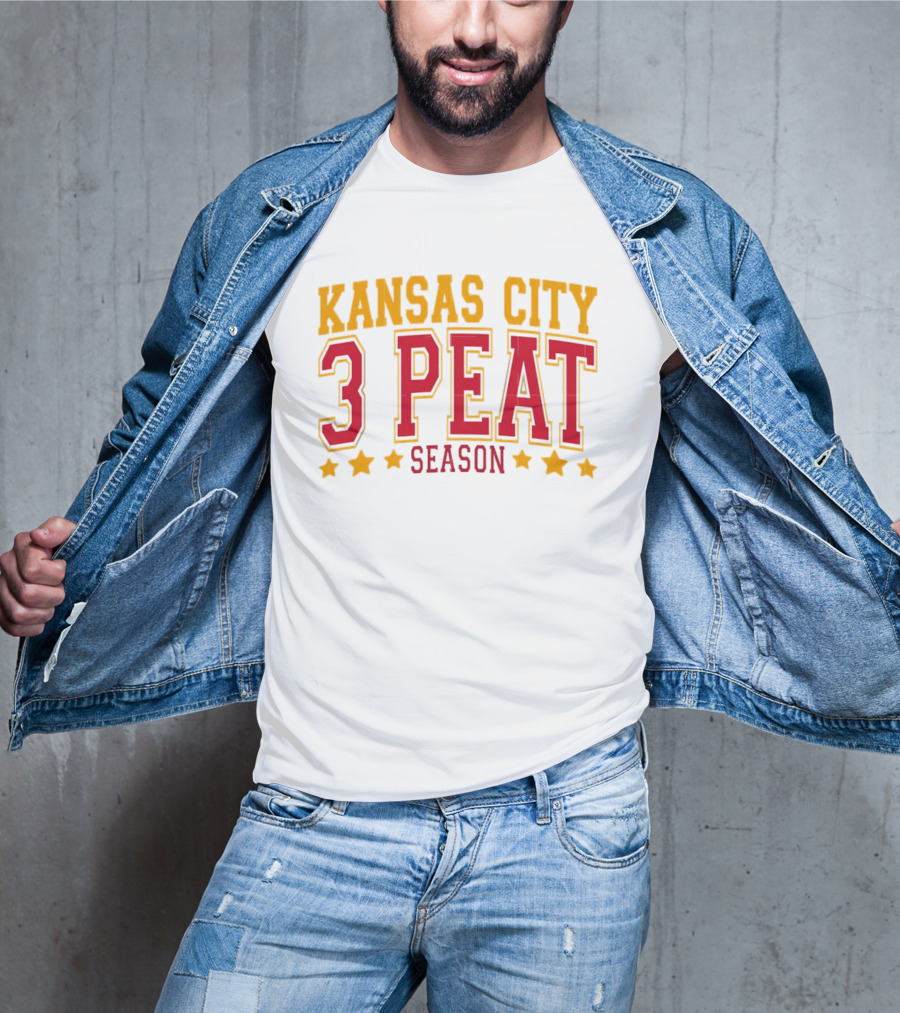 Kansas City 3 Peat Season Stars Championship Celebration T-Shirt