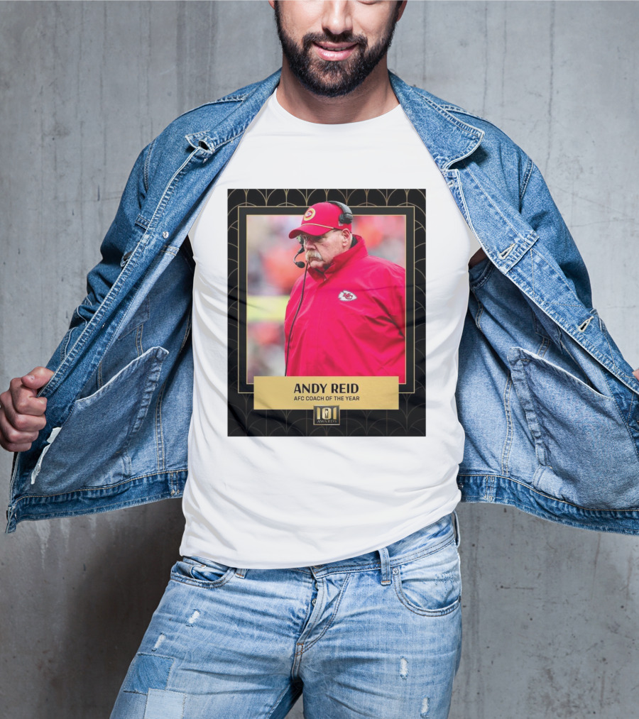 Kansas City Chiefs Andy Reid AFC Coach Of The Year 101 Awards T-Shirt