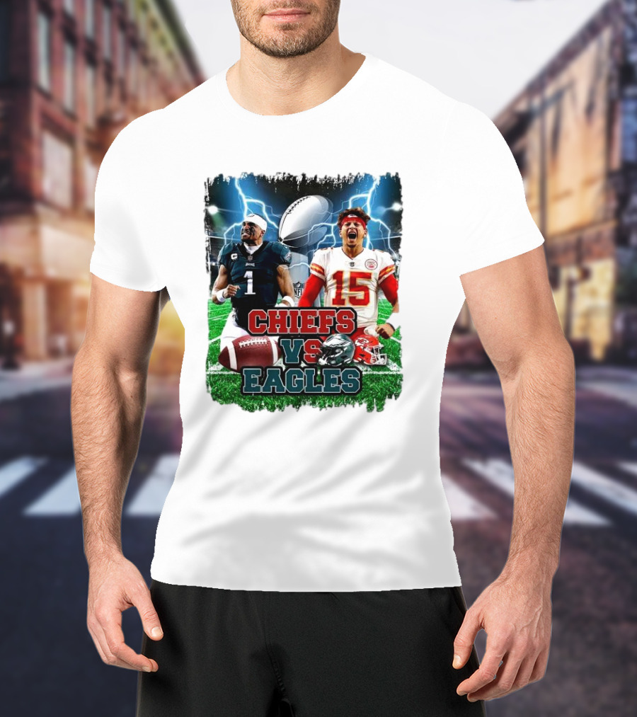 CHIEFS VS EAGLES Patrick Mahomes Jalen Hurts Super Bowl LIX T-Shirt