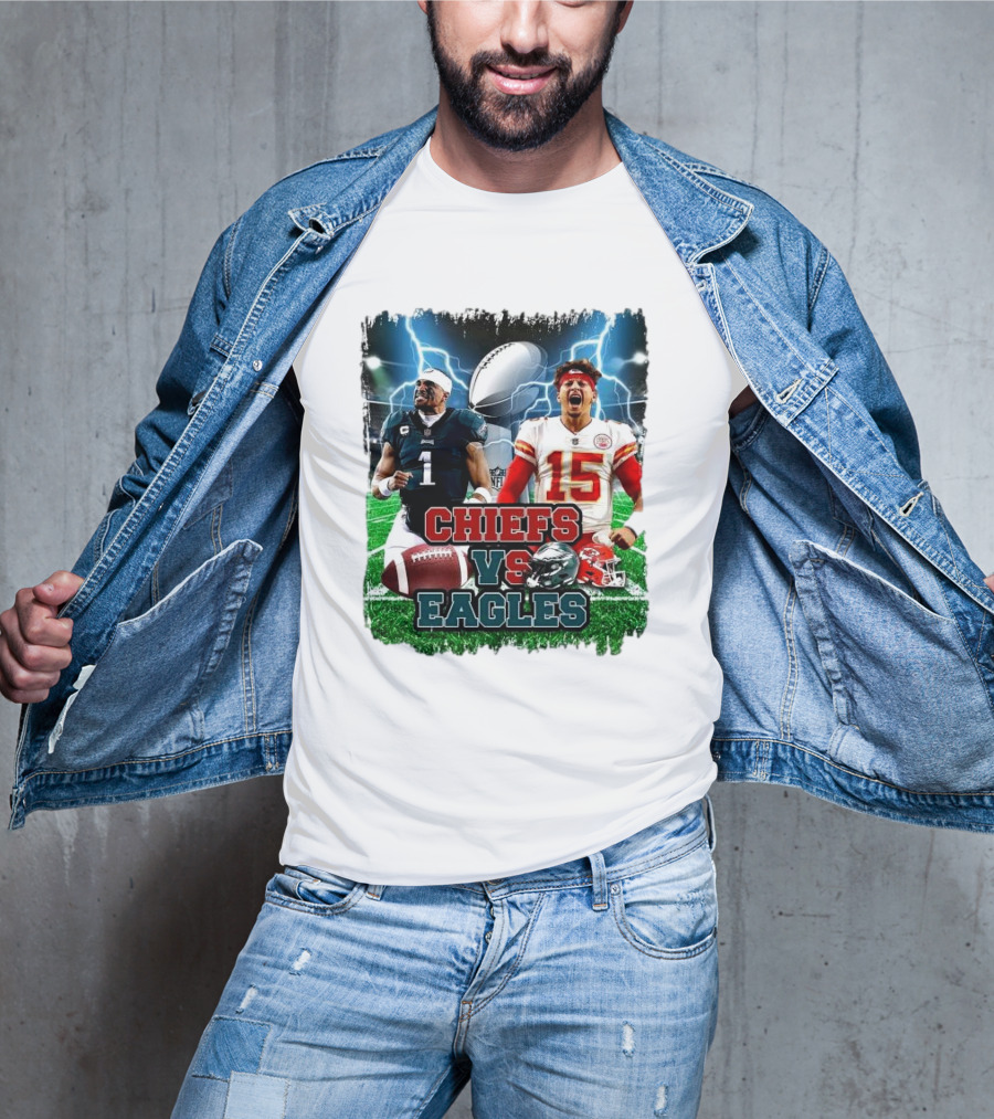 CHIEFS VS EAGLES Patrick Mahomes Jalen Hurts Super Bowl LIX T-Shirt