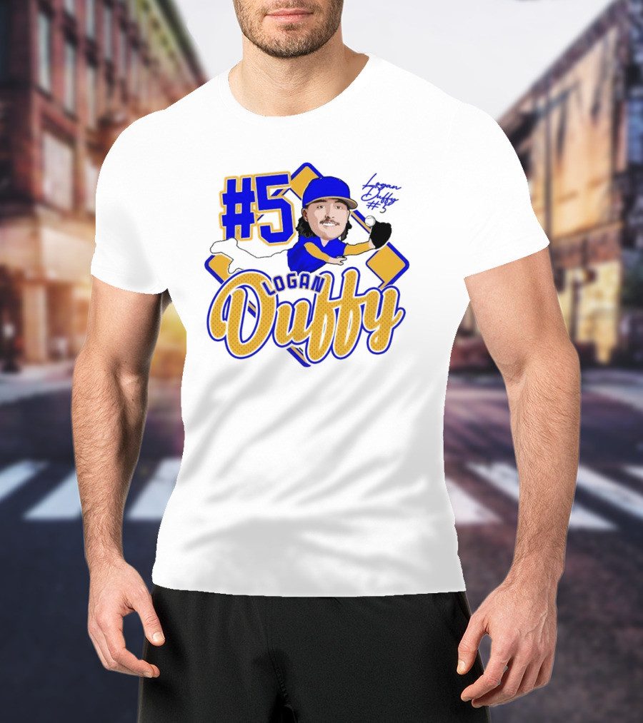 Logan Duffy #5 Baseball Player Illustration 2025 T-Shirt