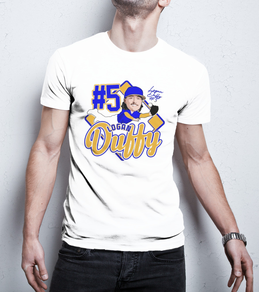 Logan Duffy #5 Baseball Player Illustration 2025 T-Shirt