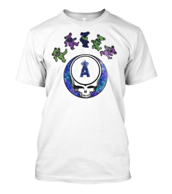Los Angeles Angels 2025 Grateful Dead Skull Bears Night Baseball T-Shirt