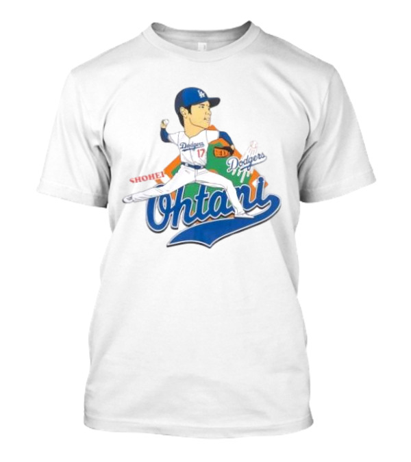 Los Angeles Dodgers Shohei Ohtani Cartoon Player Dodgers Ohtani T-Shirt