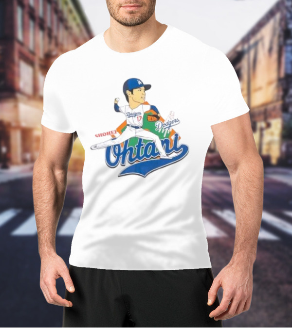 Los Angeles Dodgers Shohei Ohtani Cartoon Player Dodgers Ohtani T-Shirt