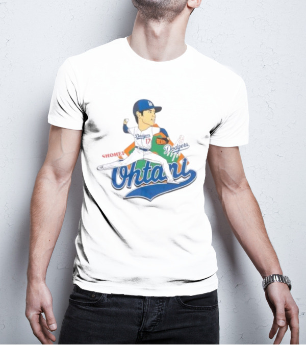 Los Angeles Dodgers Shohei Ohtani Cartoon Player Dodgers Ohtani T-Shirt