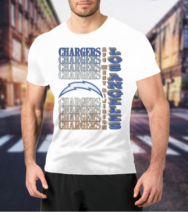 Los Angeles Chargers AFC West Division Chargers Bolt T-Shirt
