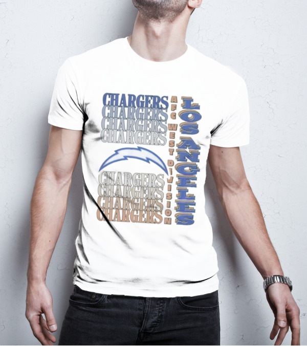 Los Angeles Chargers AFC West Division Chargers Bolt T-Shirt