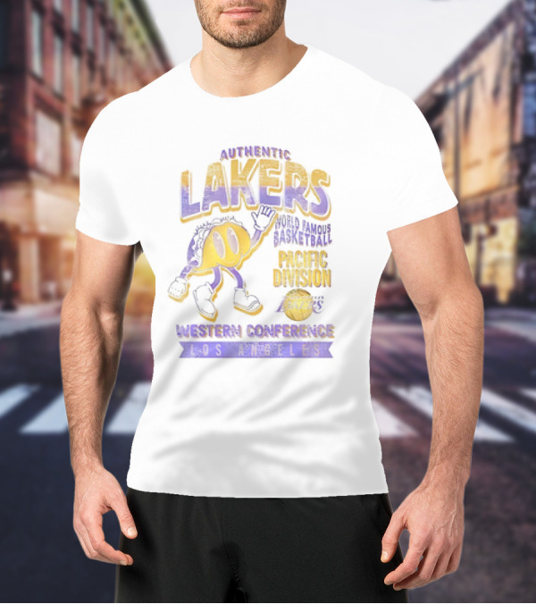 Authentic Lakers Western Conference Los Angeles Basketball Character Pacific Division T-Shirt