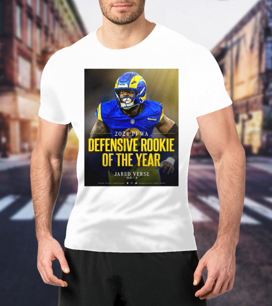 Los Angeles Rams Jared Verse 2024 PFWA Defensive Rookie Of The Year T-Shirt