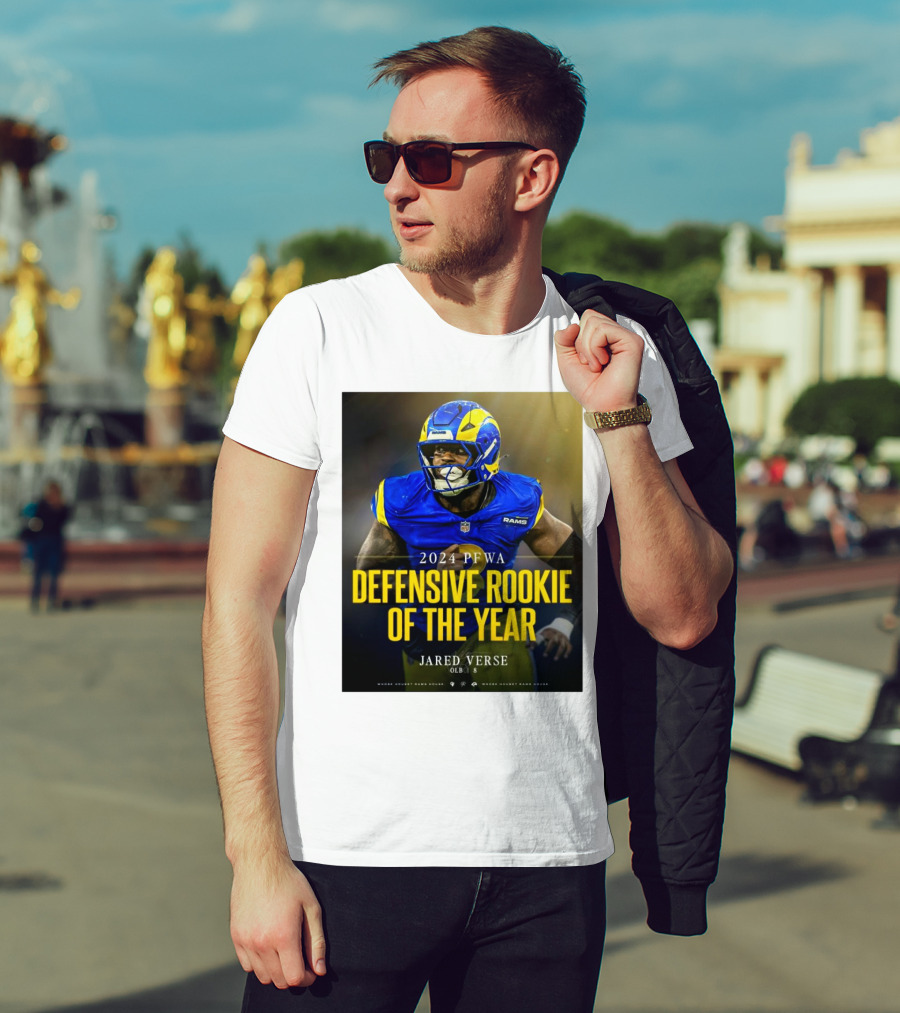 Los Angeles Rams Jared Verse 2024 PFWA Defensive Rookie Of The Year T-Shirt