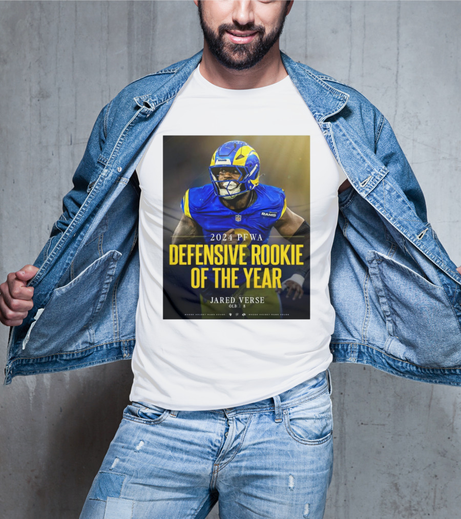 Los Angeles Rams Jared Verse 2024 PFWA Defensive Rookie Of The Year T-Shirt