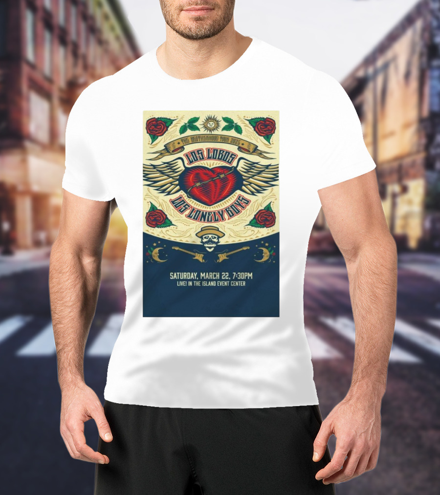 Los Lobos Los Lonely Boys The Brotherhood Tour 2025 Saturday March 22 Island Event Center T-Shirt