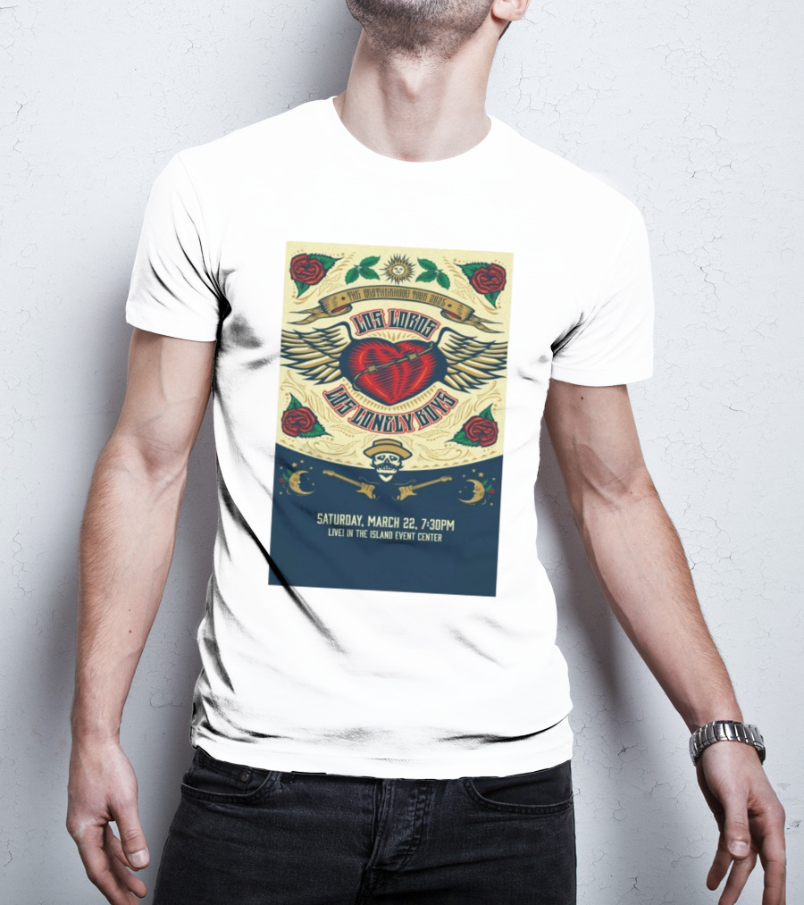 Los Lobos Los Lonely Boys The Brotherhood Tour 2025 Saturday March 22 Island Event Center T-Shirt