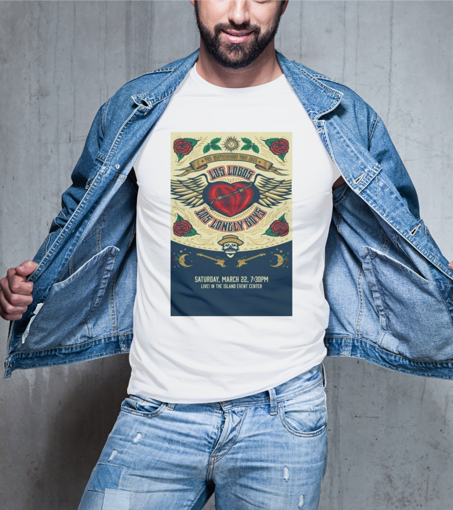 Los Lobos Los Lonely Boys The Brotherhood Tour 2025 Saturday March 22 Island Event Center T-Shirt